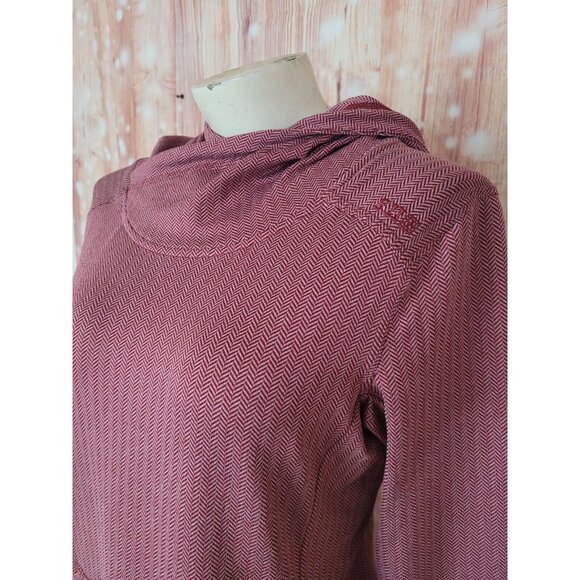 511 TACTICAL Burgundy Chevron Pullover Hoodie Sweater Outdoor Size M Thumb Hole - Picture 2 of 10
